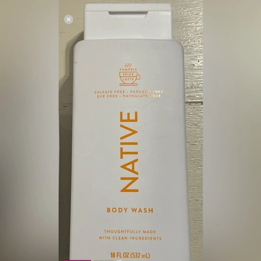 Native Body Wash Pumpkin Spice Latte, for Men and Women, 18 fl oz
